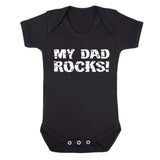Fun My Dad Rocks Black Baby Vest