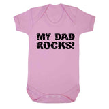 Fun My Dad Rocks Pale Pink Baby Vest