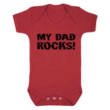 Fun My Dad Rocks Red Baby Vest
