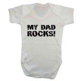 Fun My Dad Rocks White Baby Vest