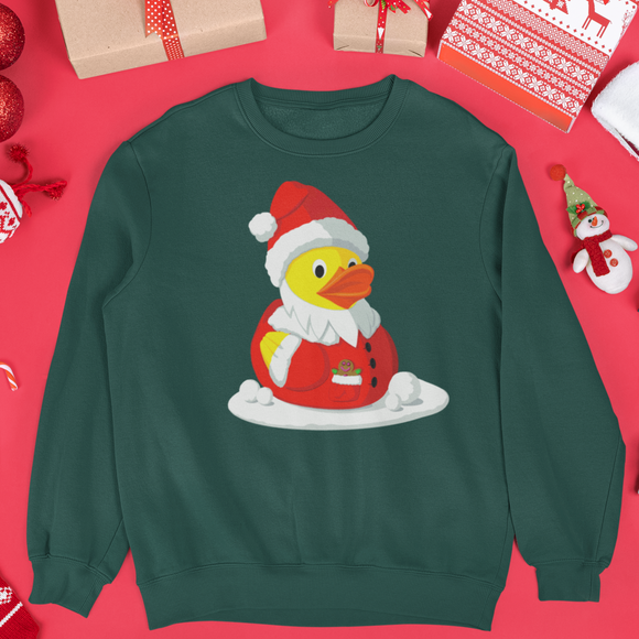 Fun Rubber Duck Santa Crew Neck Sweatshirt