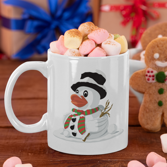 Fun Rubber Duck Snowman Christmas Coffee Mug