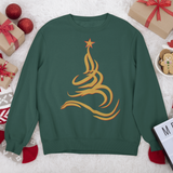 Minimalist Christmas Tree Motif Womens Crew Neck Sweatshirt