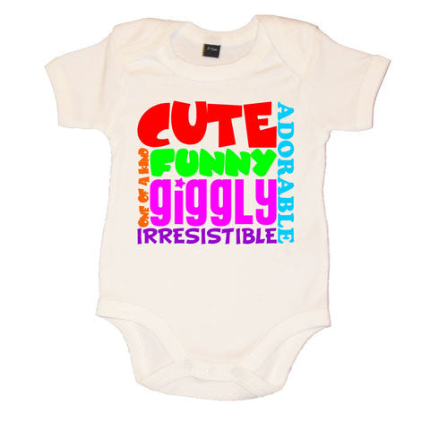 Cute Funny Giggly Motif Baby Vest