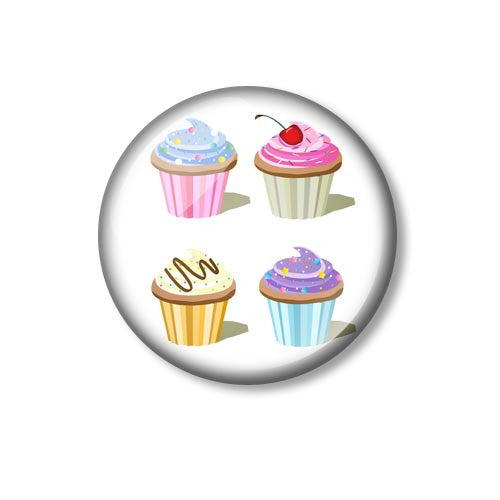 Four Cupcakes Design 25mm Pin Backed Button Badge
