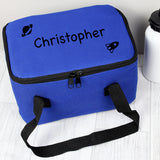Blue Personalised Lunch Cool Bag With Rockets