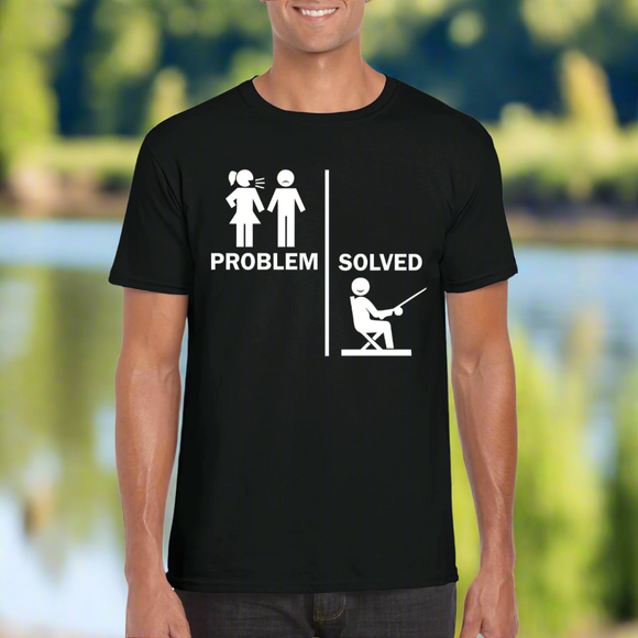 Fun Probelm Solved Naggy Wife Fishing T Shirt