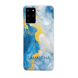 Blue Marble Effect Personalised Phone Case