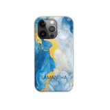 Blue Marble Effect Personalised Phone Case