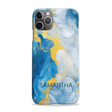 Blue Marble Effect Personalised Phone Case