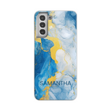 Blue Marble Effect Personalised Phone Case