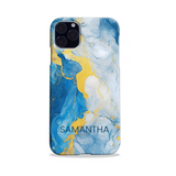 Blue Marble Effect Personalised Phone Case