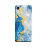 Blue Marble Effect Personalised Phone Case