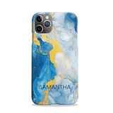 Blue Marble Effect Personalised Phone Case