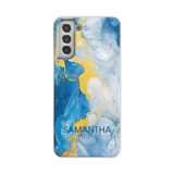 Blue Marble Effect Personalised Phone Case