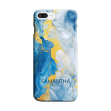 Blue Marble Effect Personalised Phone Case