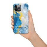 Blue Marble Effect Personalised Phone Case