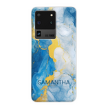Blue Marble Effect Personalised Phone Case