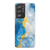 Blue Marble Effect Personalised Phone Case