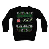 Ugly Christmas Sweater Dinosaur T-Rex Design Kids Sweatshirt
