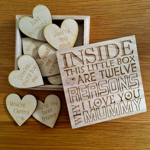 12 Reasons Why I Love You Mummy Gift Message Box