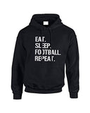 Eat Sleep Football Repeat Unisex Adults Hoodie