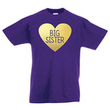 Big Sister Gold Heart Girls T-Shirt