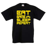 Child's Gamer T-Shirt Eat Game Sleep Repeat