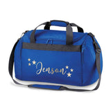 Personalised School Dance Gymnastic Shoulder Bag Holdall with Gold Stars Motif