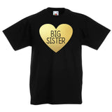 Big Sister Gold Heart Girls T-Shirt