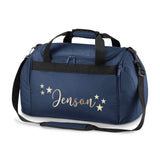 Personalised School Dance Gymnastic Shoulder Bag Holdall with Gold Stars Motif