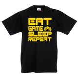 Child's Gamer T-Shirt Eat Game Sleep Repeat