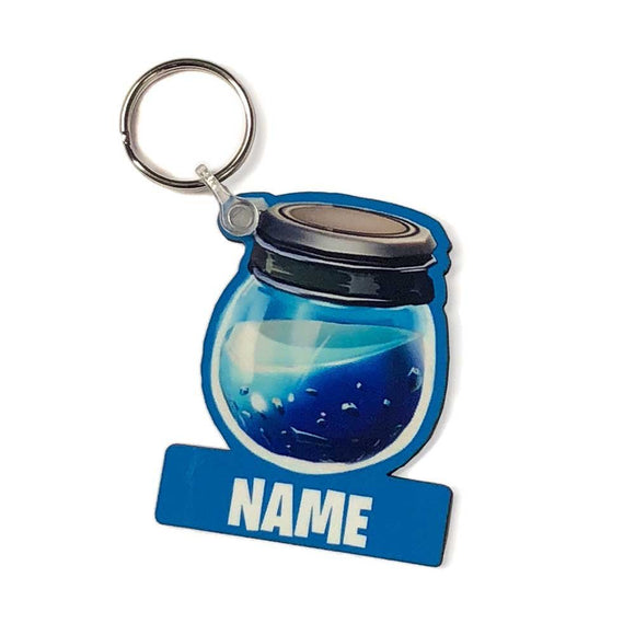 Personalised Fornite Inspired Potion Bottle Shaped Key Ring