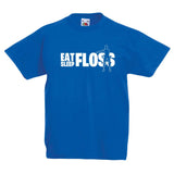 Fornite Eat Sleep Floss Child's Gaming T-Shirt Royal Blue