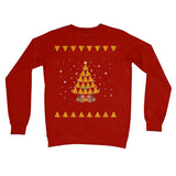 Fun Pizza Christmas Tree Christmas Sweatshirt Crew Neck Sweatshirt