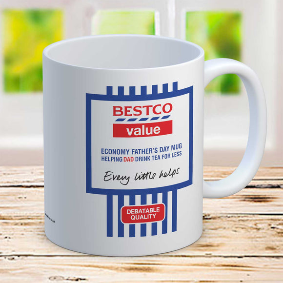 Bestsco Fun Father's Day Gift Supermarket Budget Parody Mug