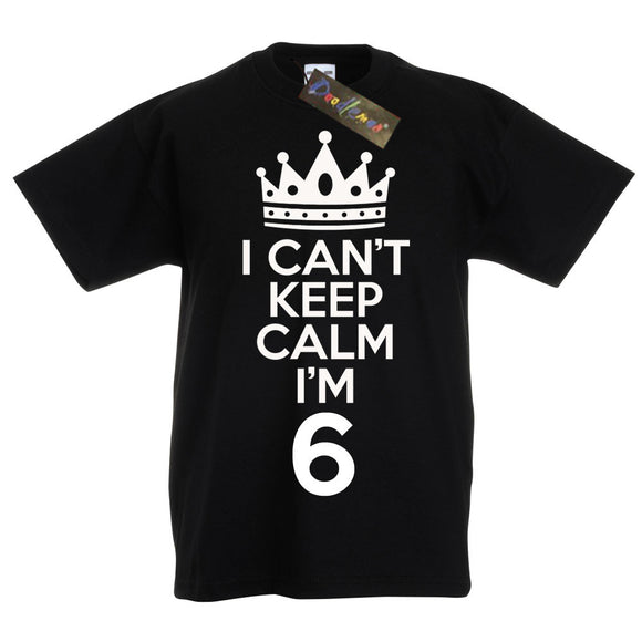 I Can't Keep Calm I'm 6 Birthday T-Shirt