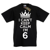 I Can't Keep Calm I'm 6 Birthday T-Shirt