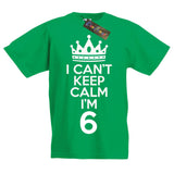 I Can't Keep Calm I'm 6 Birthday T-Shirt