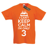 I Can't Keep Calm I'm Only 3 Fun Birthday T-Shirt