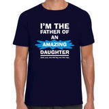 Father of an amazing Daughter Navy T-Shirt Gift For Dad