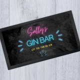 Personalised Gin Neon Sign Themed Bar Mat