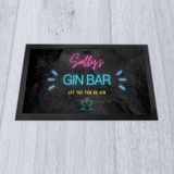 Personalised Gin Neon Sign Themed Bar Mat