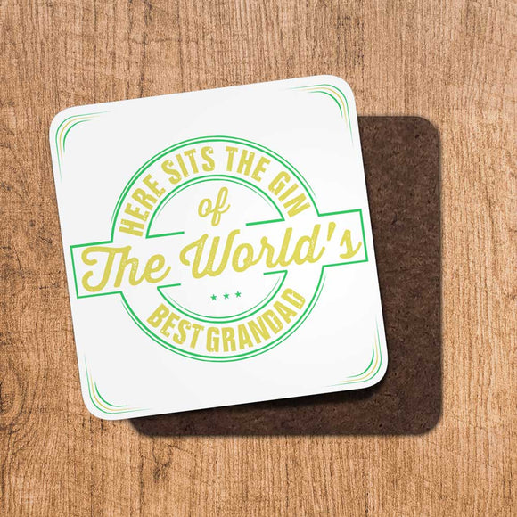 Gin Worlds Best Grandad Coaster