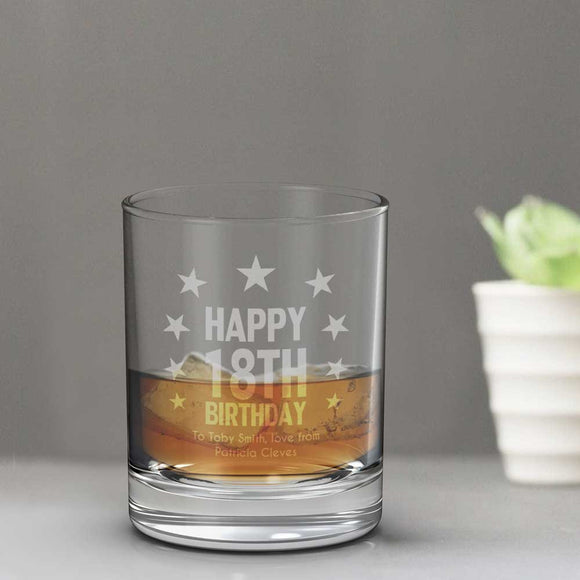18th Birthday Whisky Glass Tumbler