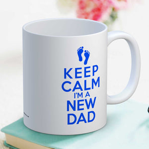 Keep Calm I'm a New Dad Blue Motif Mug Gift For Dad