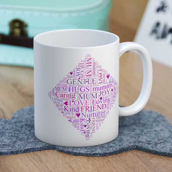 Mum Words Diamond Mug