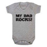 Fun My Dad Rocks Grey Baby Vest