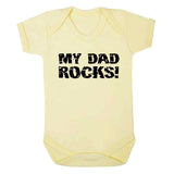Fun My Dad Rocks Lemon Baby Vest