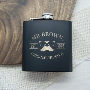 Personalised Original Hipster Hip Flask